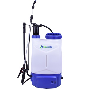 16 Liters Capacity. Battery 12V,8Ah Lead-acid. Pump (diaphragm)	12V, 2.5L/min.,60PSI demand switch. Working pressure (bar) 2.0-4.0 