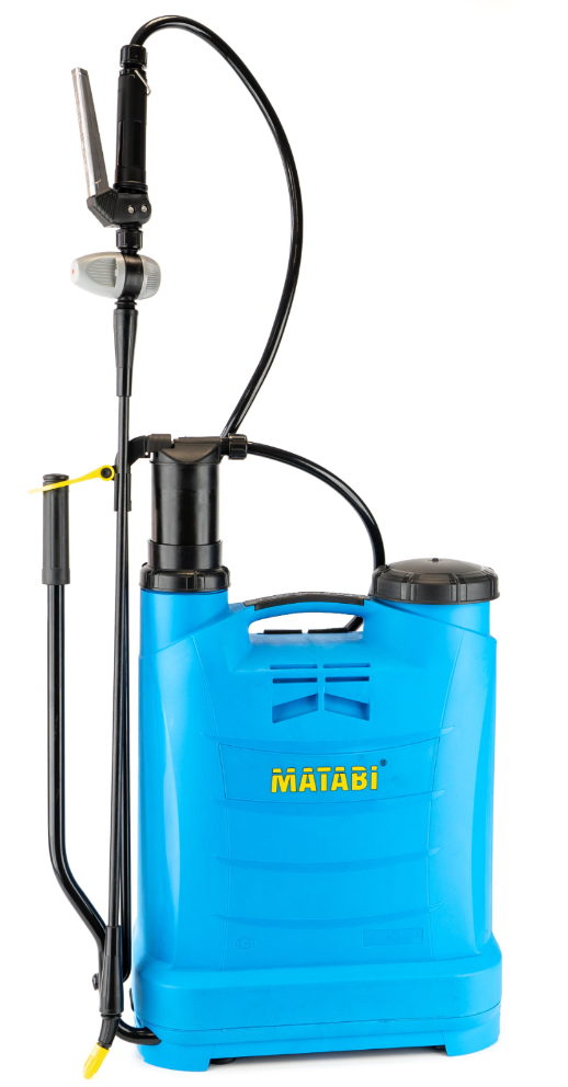 Versatile manual backpack sprayer with 12 litre capacity. Its stainless steel handle guarantees a reliable and long-lasting operation. It includes a selection of nozzles that allows different types of application. Sprayer suitable for use in large gardens.