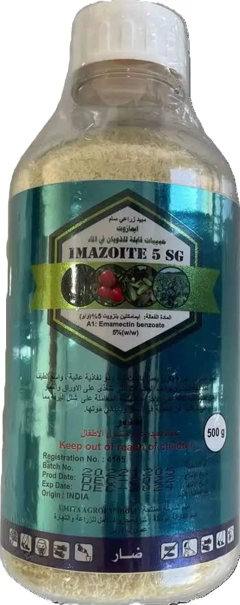 Water-soluble granules
Active Ingredient: Emamectin Benzoate 5% (w/w)
Acts on paralyzing larvae
Net Weight: 500 g
Origin: INDIA